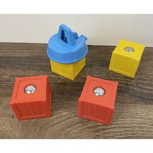 Vintage Magnetic Toy Kids Set Blocks Magnet Lifting Lid Lever Drops Chicco